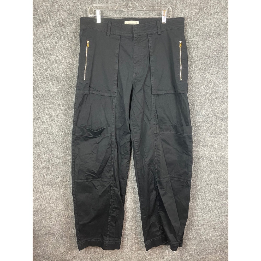 Abercrombie & Fitch Cargo Pants Womens 31/12 Black Excellent Utility Wide Leg